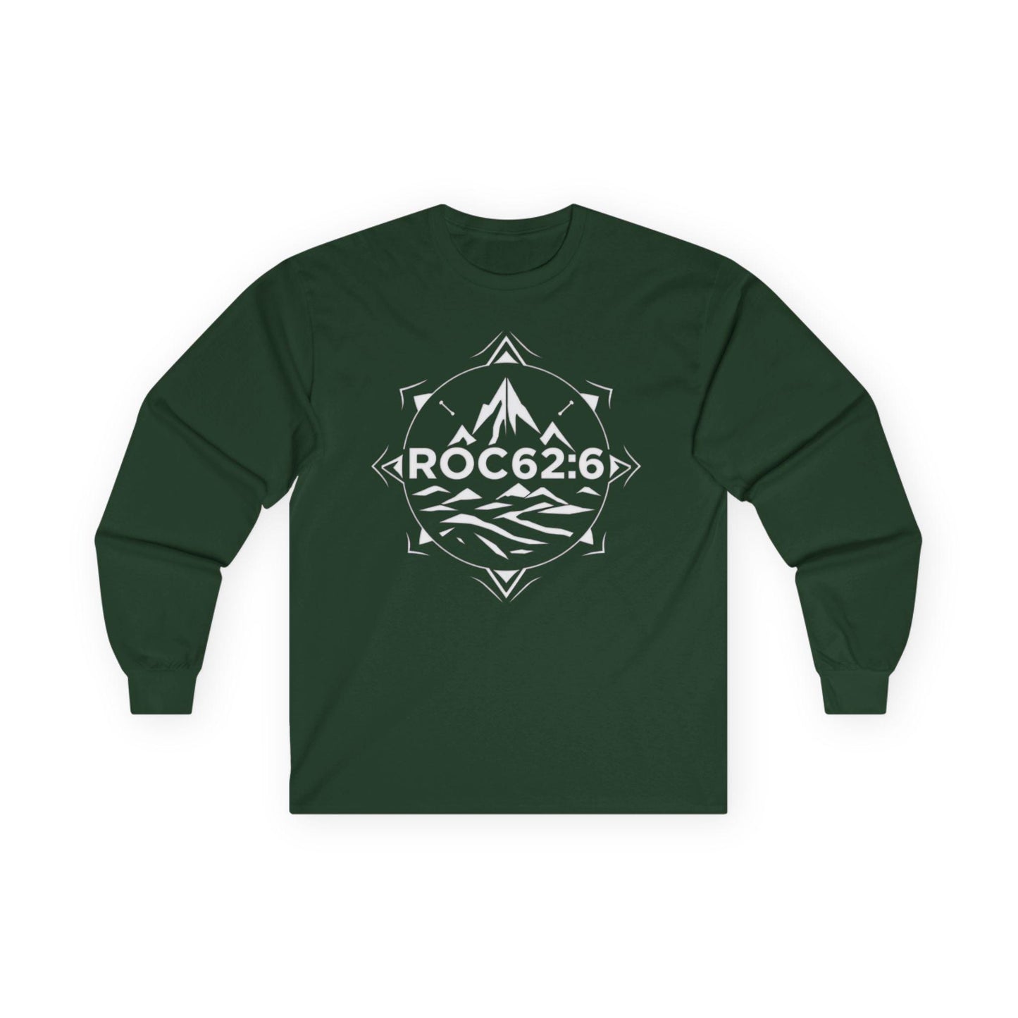 ROC62:6 emblem merch - Unisex Cotton Long Sleeve Tee, Comfortable Frame, No Seams, Taped Shoulders, Eco-Friendly, Classic Fit, Casual