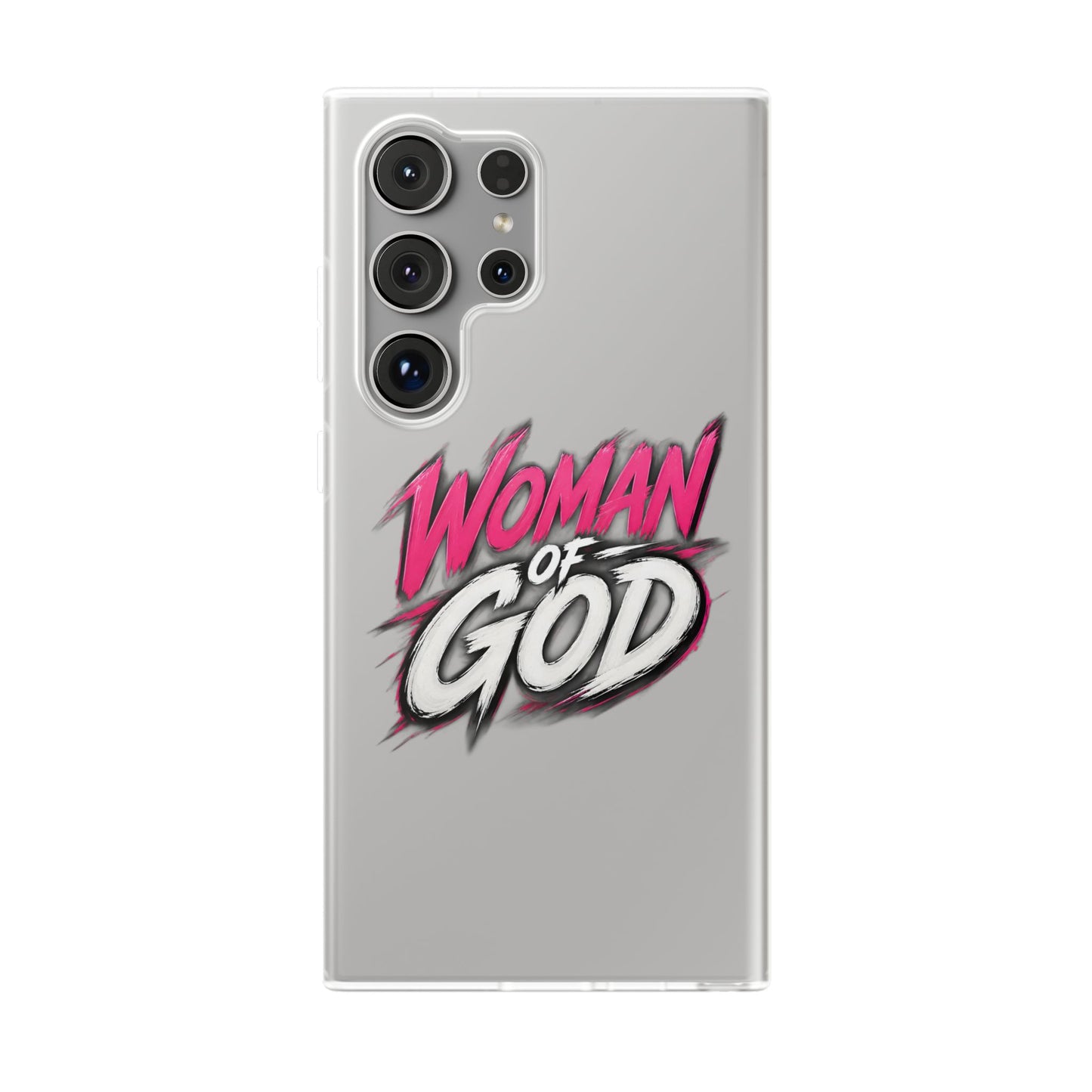 Woman of God phone case | Flexi Case, Christian faith typography - Samsung