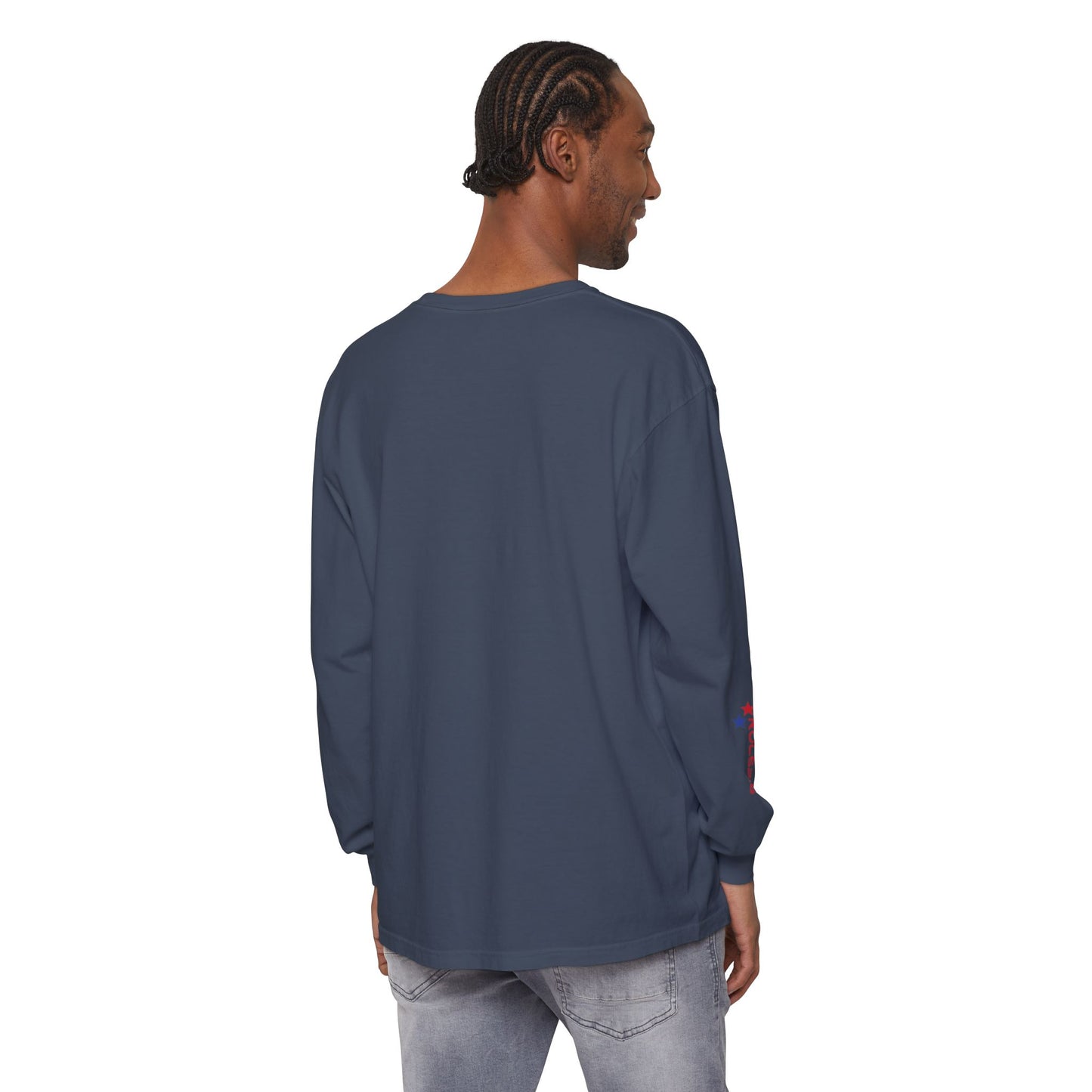 American Flag Mountain ROC626 Long Sleeve Shirt | Patriotic Outdoor Tee
