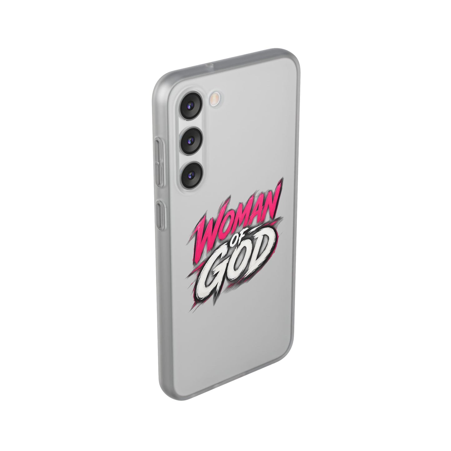 Woman of God phone case | Flexi Case, Christian faith typography - Samsung