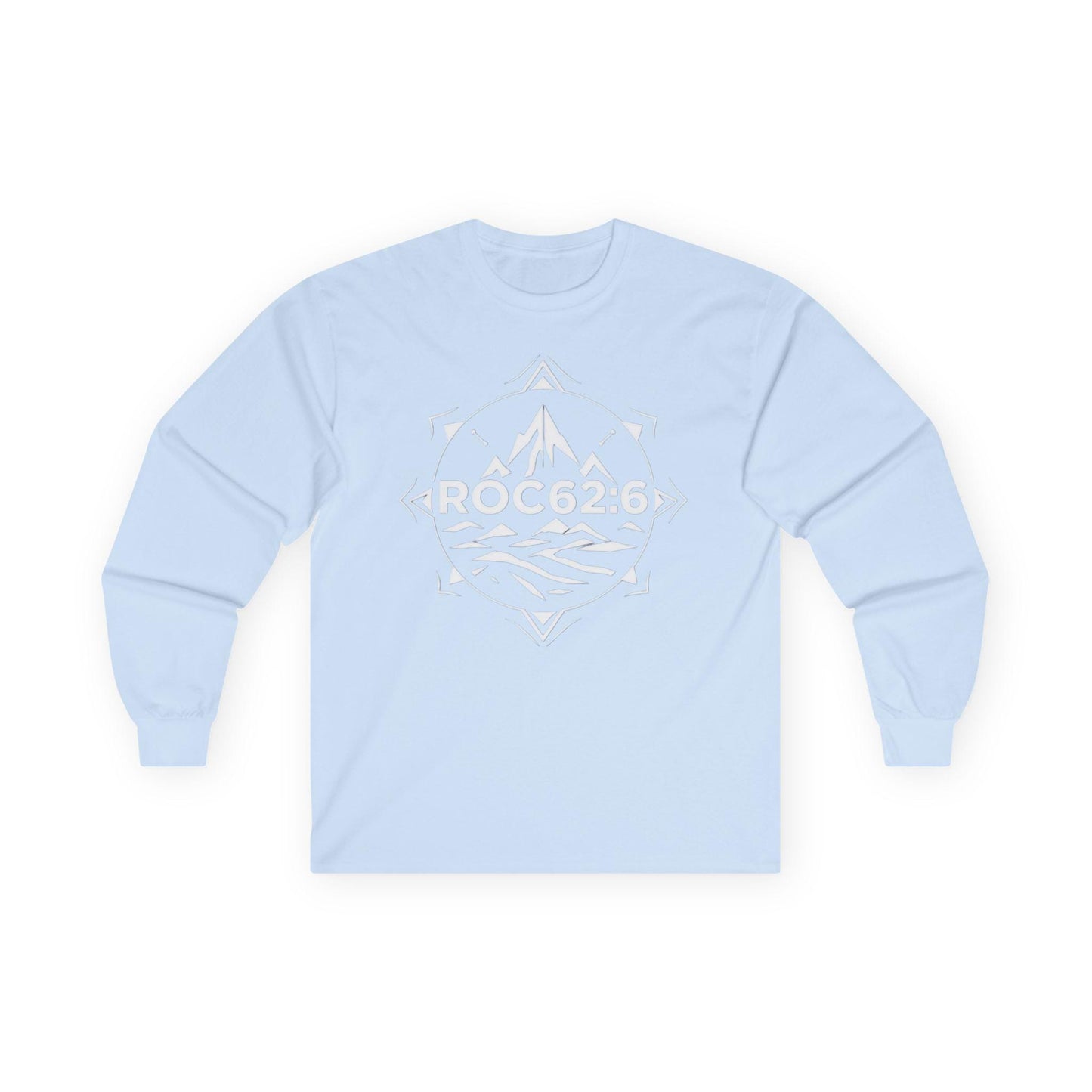 ROC62:6 emblem merch - Unisex Cotton Long Sleeve Tee, Comfortable Frame, No Seams, Taped Shoulders, Eco-Friendly, Classic Fit, Casual