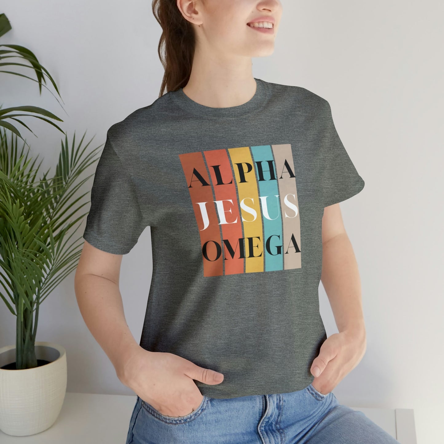 JESUS SHIRT, Apostolic Tshirt, Christian Apparel, Modern Minimalist Aesthetic Popular Trendy Crewneck Alpha Omega Shirt Cute Unisex Gift