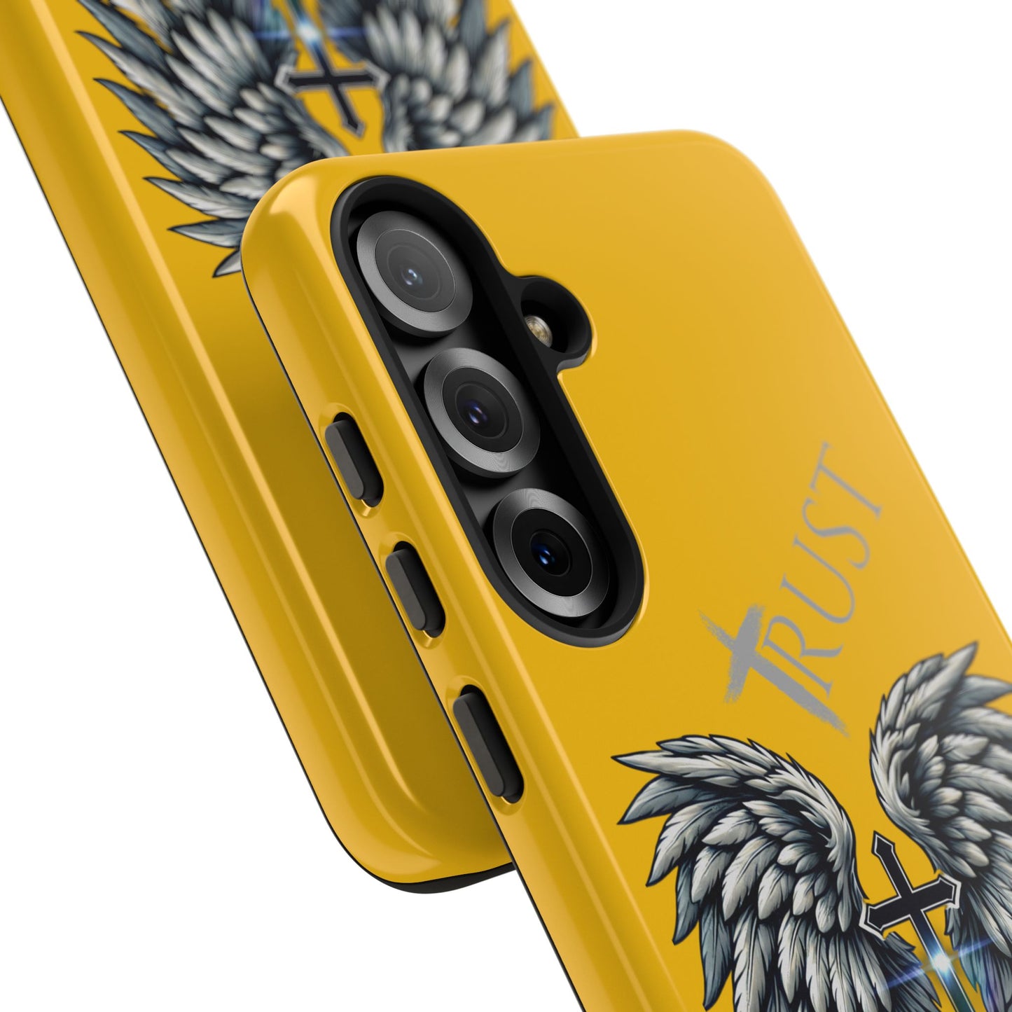 Wings Series Gold Phone Case - Trust, Psalm 91:4 Design, Inspirational Gift, Christian Accessories, Spiritual Protection, Encouragement