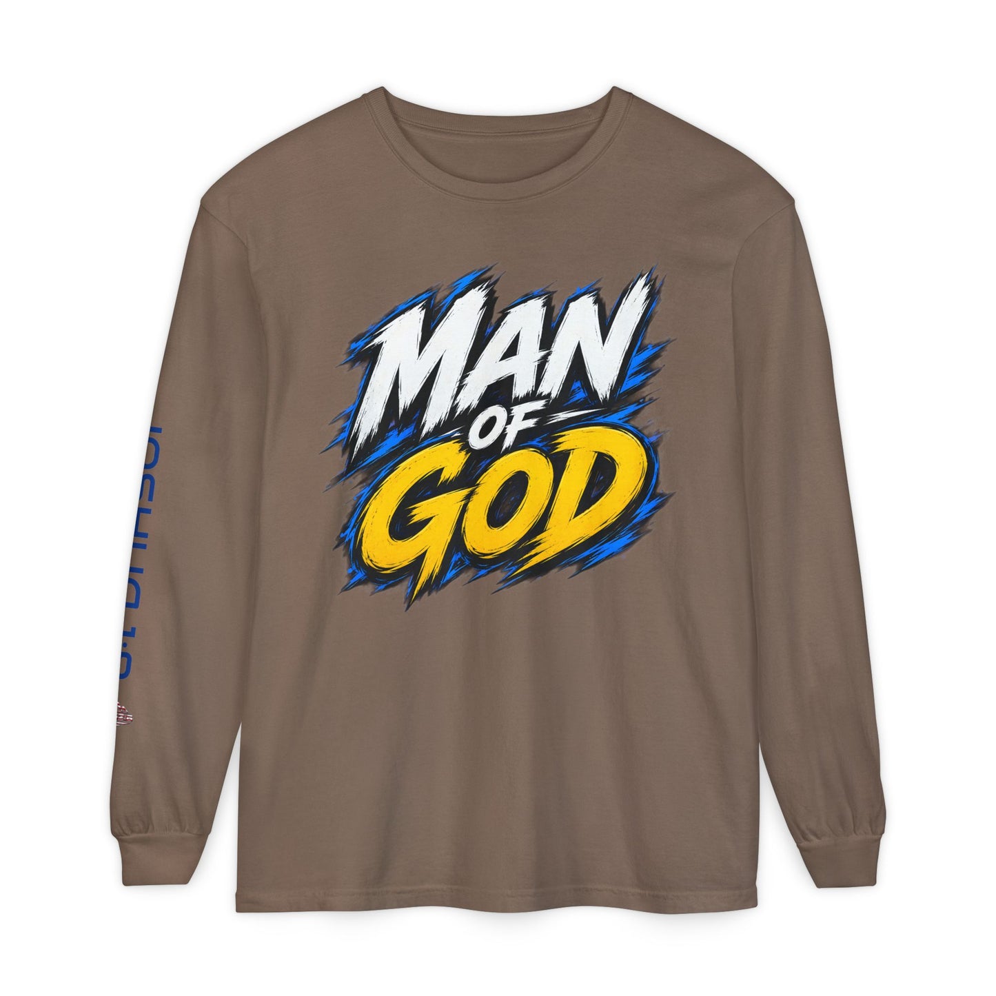 Man of God Graphic Long Sleeve Shirt | Christian Faith Message