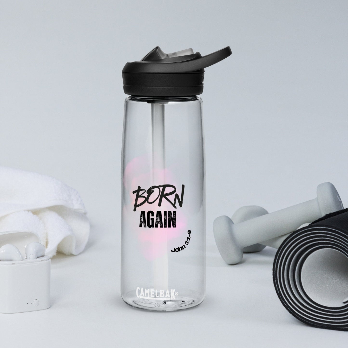 Born again Sports water bottle | Born Again | Inspirational | Christian H2O Bottle | Motivational | H2O Bottle | Workout Bottle