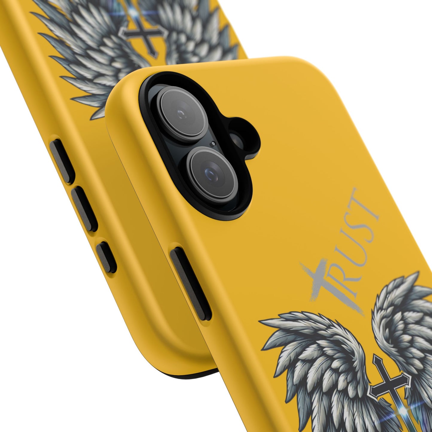 Wings Series Gold Phone Case - Trust, Psalm 91:4 Design, Inspirational Gift, Christian Accessories, Spiritual Protection, Encouragement