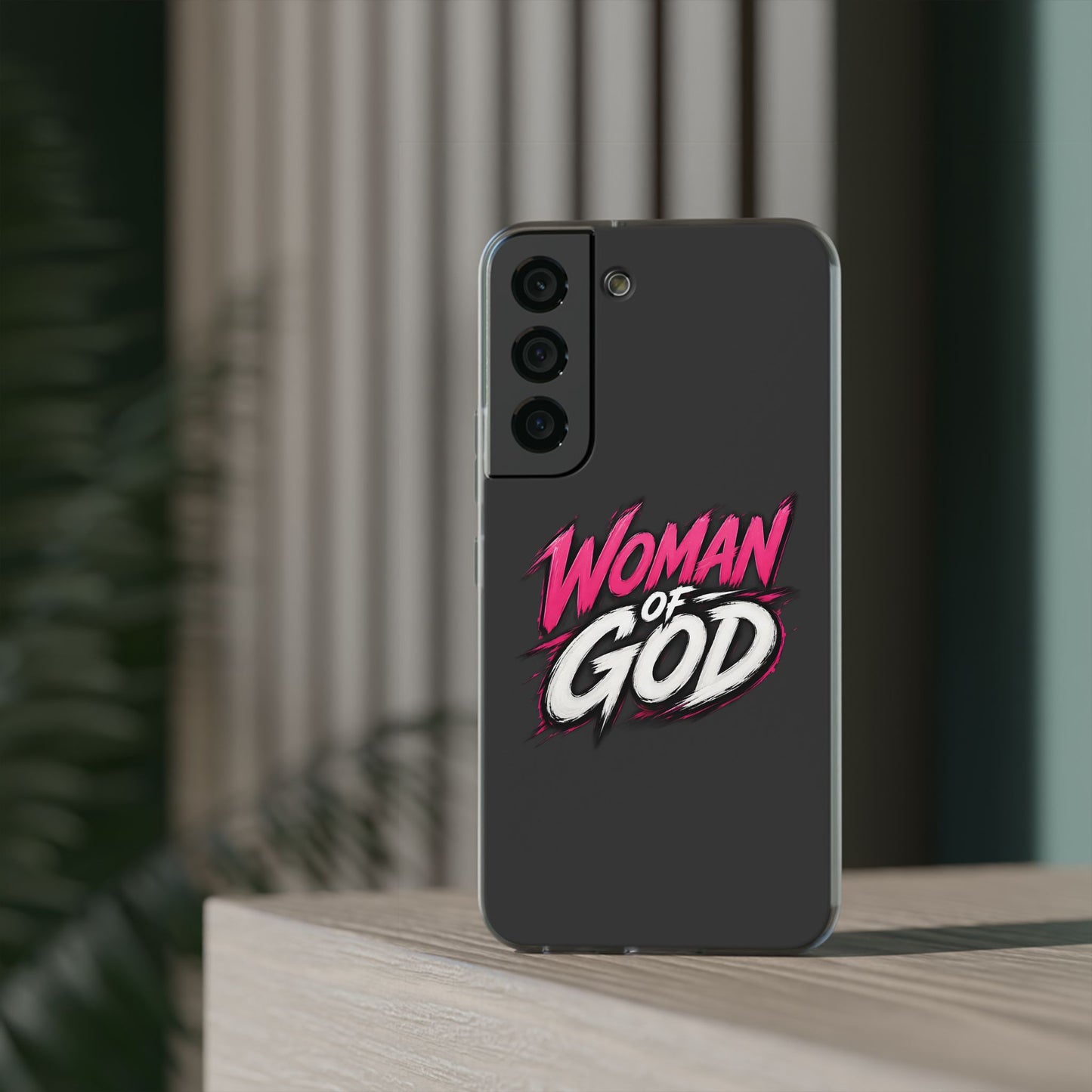 Woman of God phone case | Flexi Case, Christian faith typography - Samsung