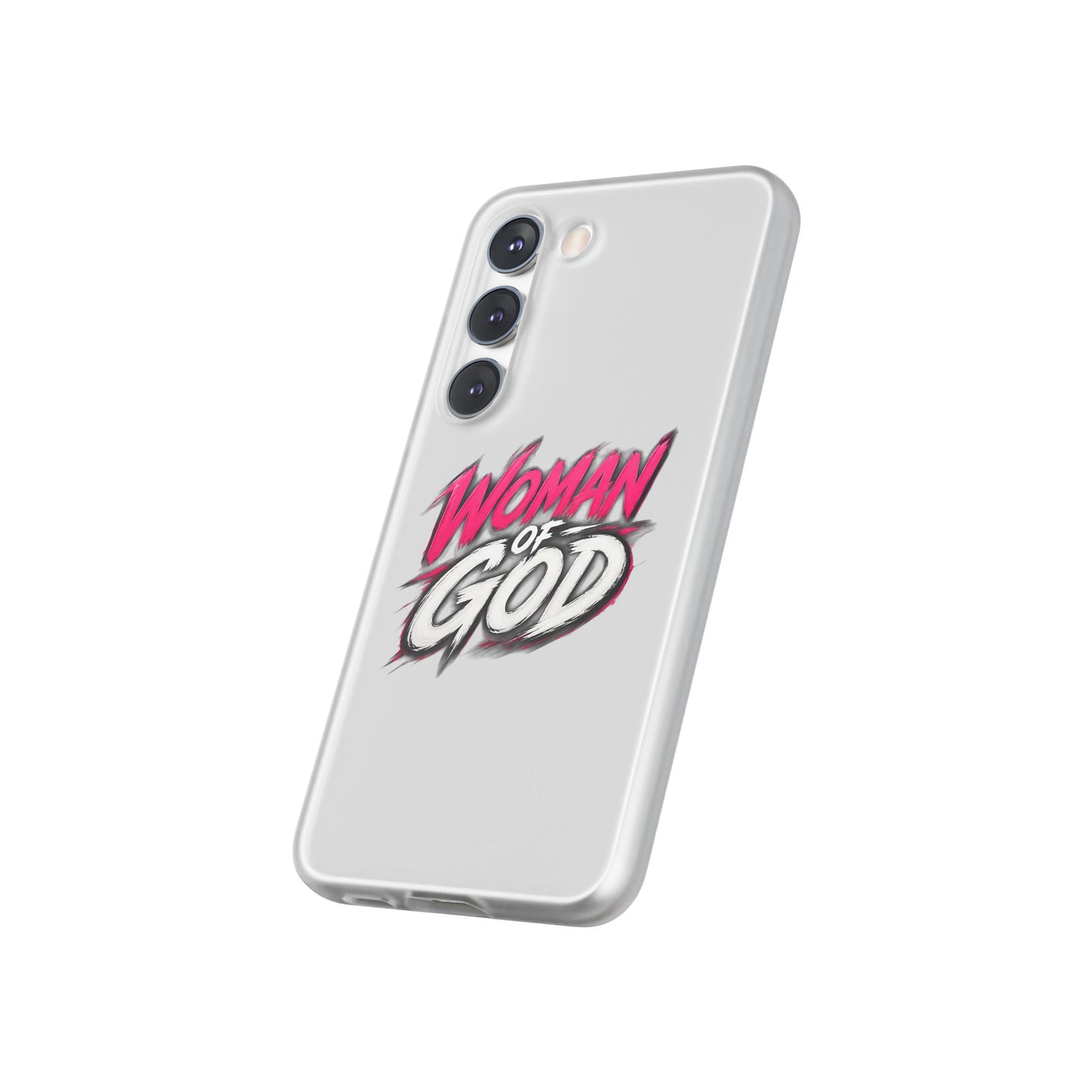 Woman of God phone case | Flexi Case, Christian faith typography - Samsung
