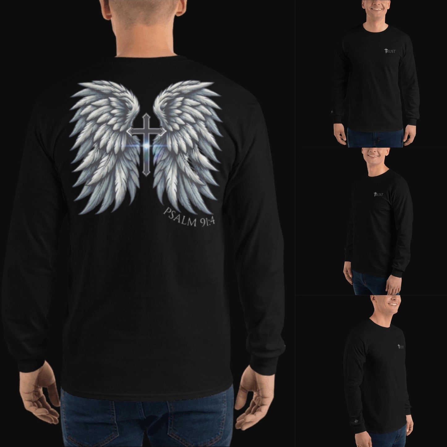 TRUST - Wings Series Unisex Long Sleeve Shirt, Angel Wings Tee, Christian Apparel, Christian Wear