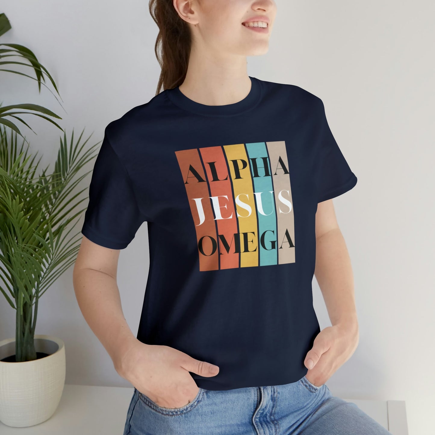 JESUS SHIRT, Apostolic Tshirt, Christian Apparel, Modern Minimalist Aesthetic Popular Trendy Crewneck Alpha Omega Shirt Cute Unisex Gift