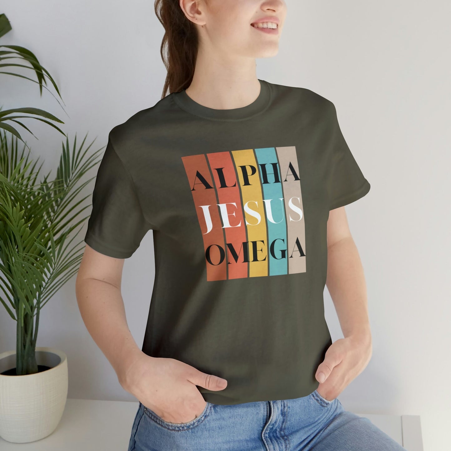 JESUS SHIRT, Apostolic Tshirt, Christian Apparel, Modern Minimalist Aesthetic Popular Trendy Crewneck Alpha Omega Shirt Cute Unisex Gift