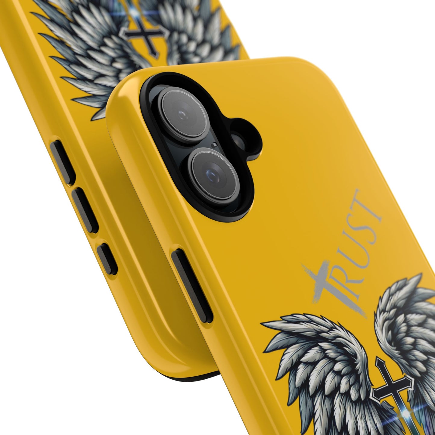 Wings Series Gold Phone Case - Trust, Psalm 91:4 Design, Inspirational Gift, Christian Accessories, Spiritual Protection, Encouragement