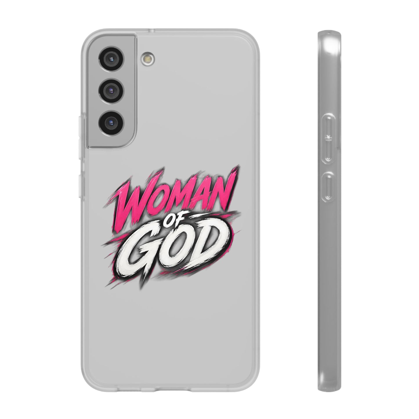 Woman of God phone case | Flexi Case, Christian faith typography - Samsung