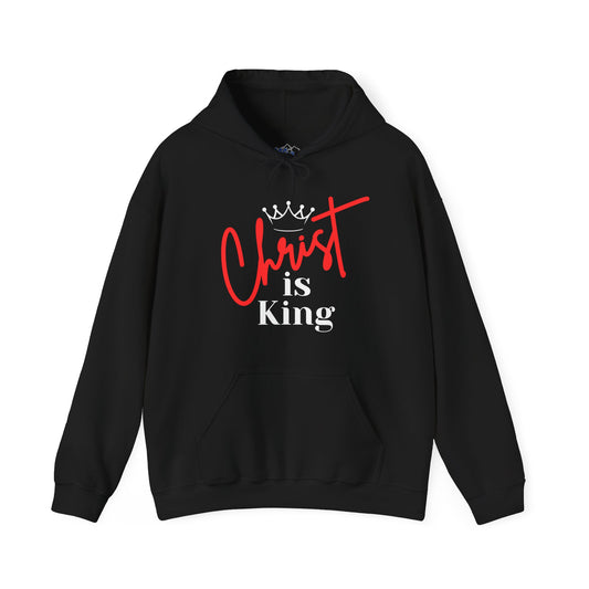 CHRIST IS KING (White Letters) Unisex Hoodie Sweatshirt, Heavy Blend Pullover, Gift for Him/Her, Cozy Winter Apparel, Religious Clothing