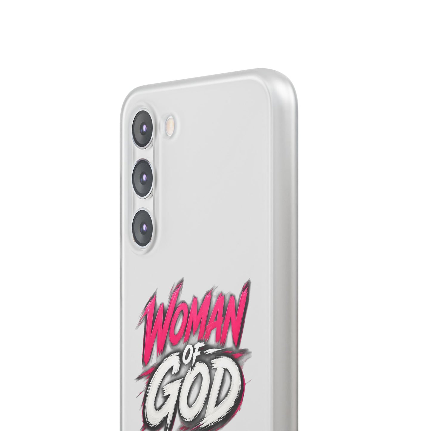 Woman of God phone case | Flexi Case, Christian faith typography - Samsung