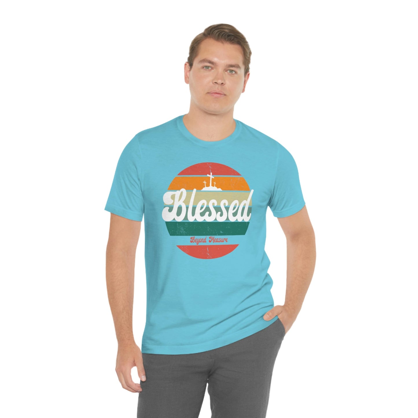 Blessed Beyond Measure Tee, Blessed Tee, Bless Beyond Measure, Christian Apparel, Christian Tee, Blessed Tee, Unisex Jersey Short Sleeve Tee