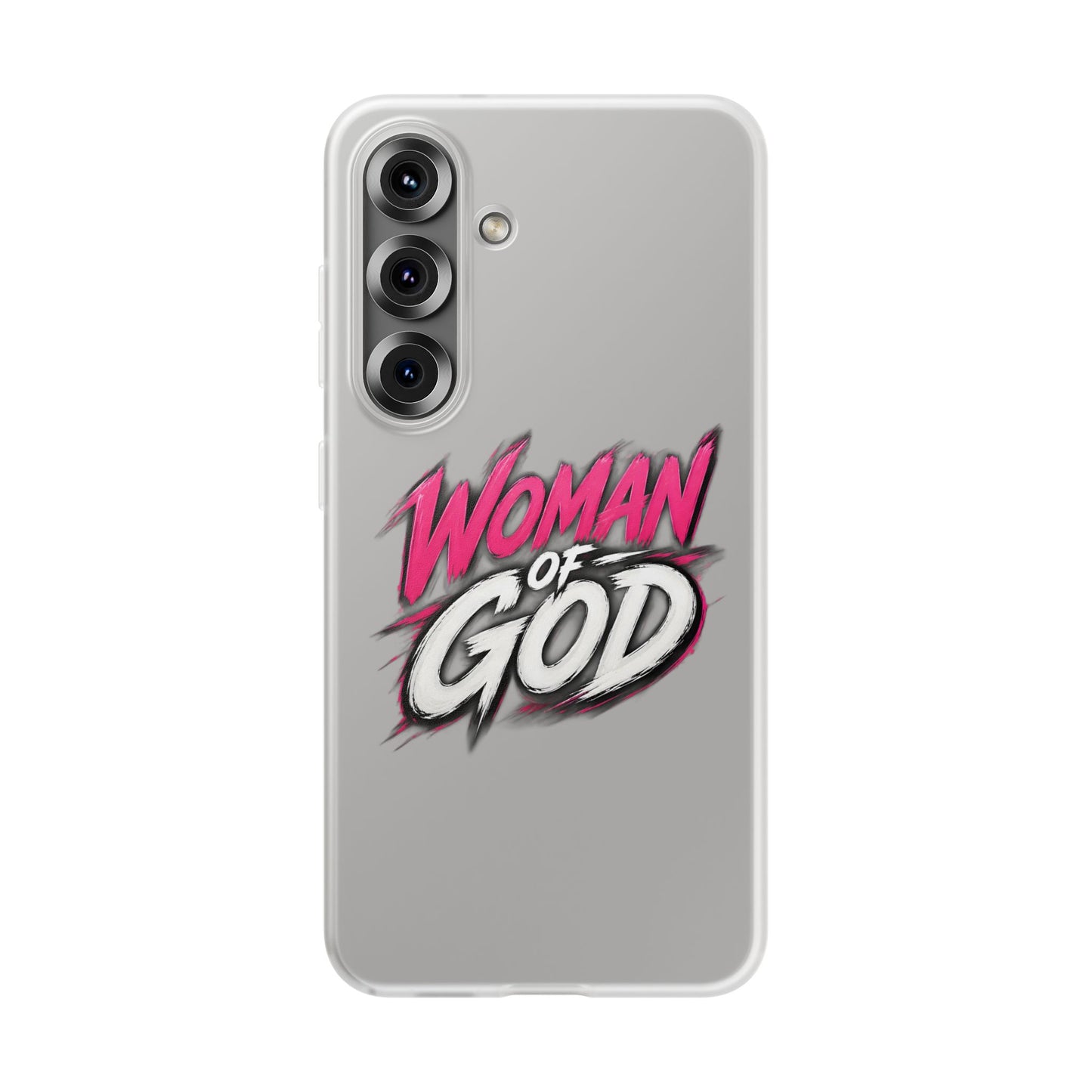 Woman of God phone case | Flexi Case, Christian faith typography - Samsung