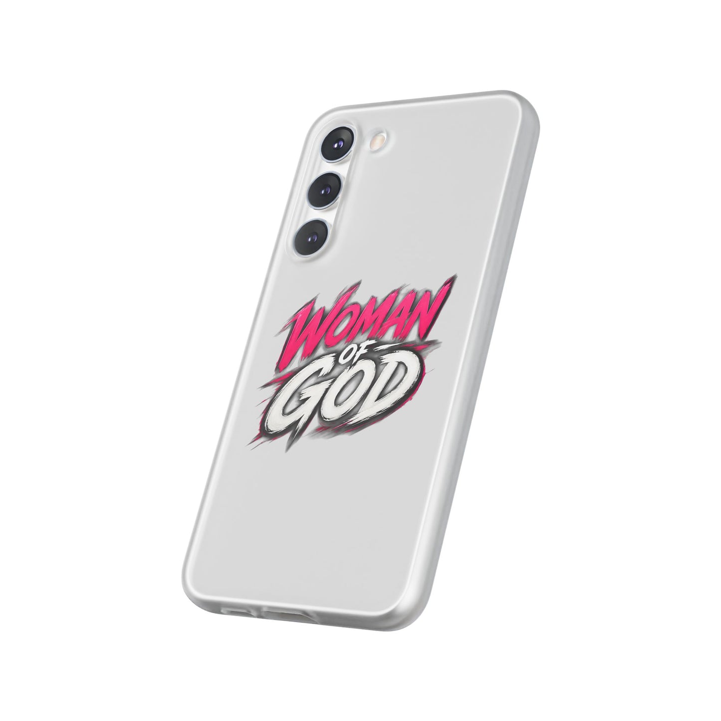 Woman of God phone case | Flexi Case, Christian faith typography - Samsung