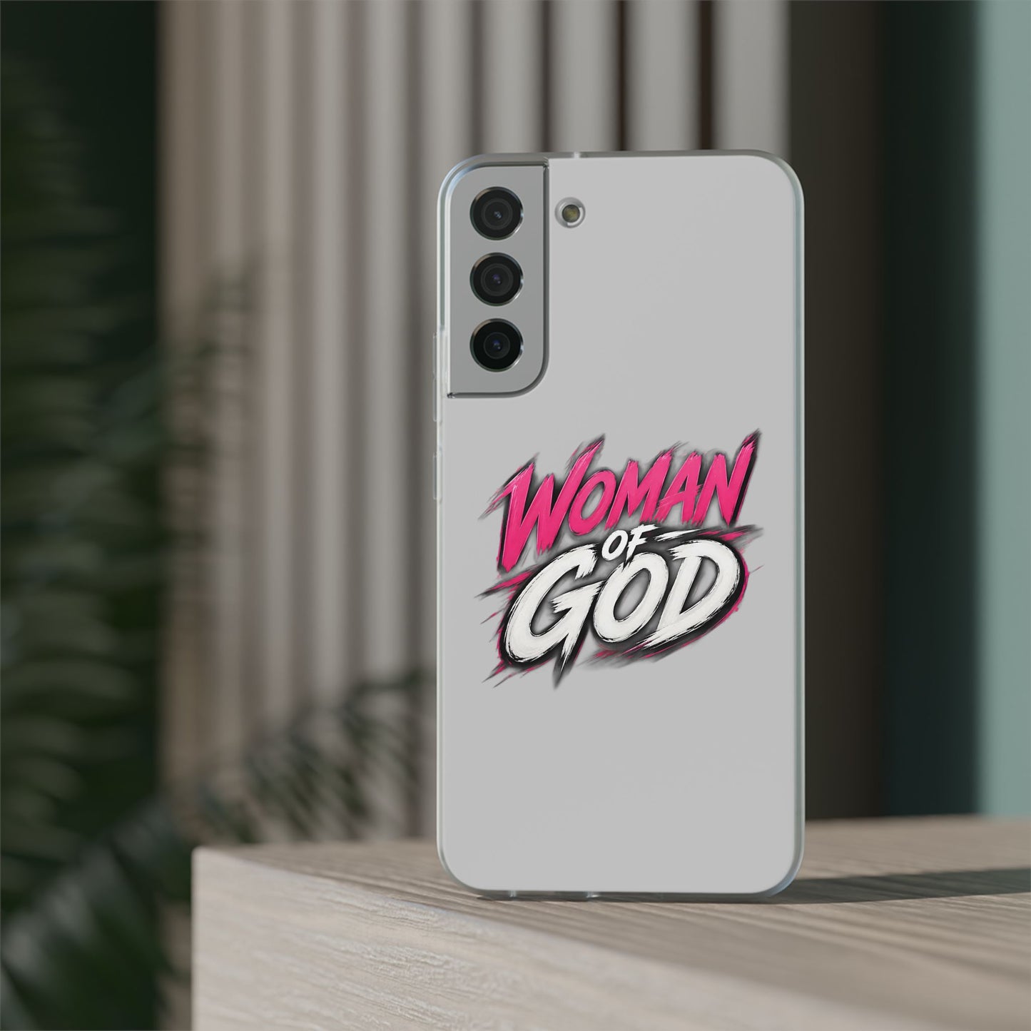 Woman of God phone case | Flexi Case, Christian faith typography - Samsung