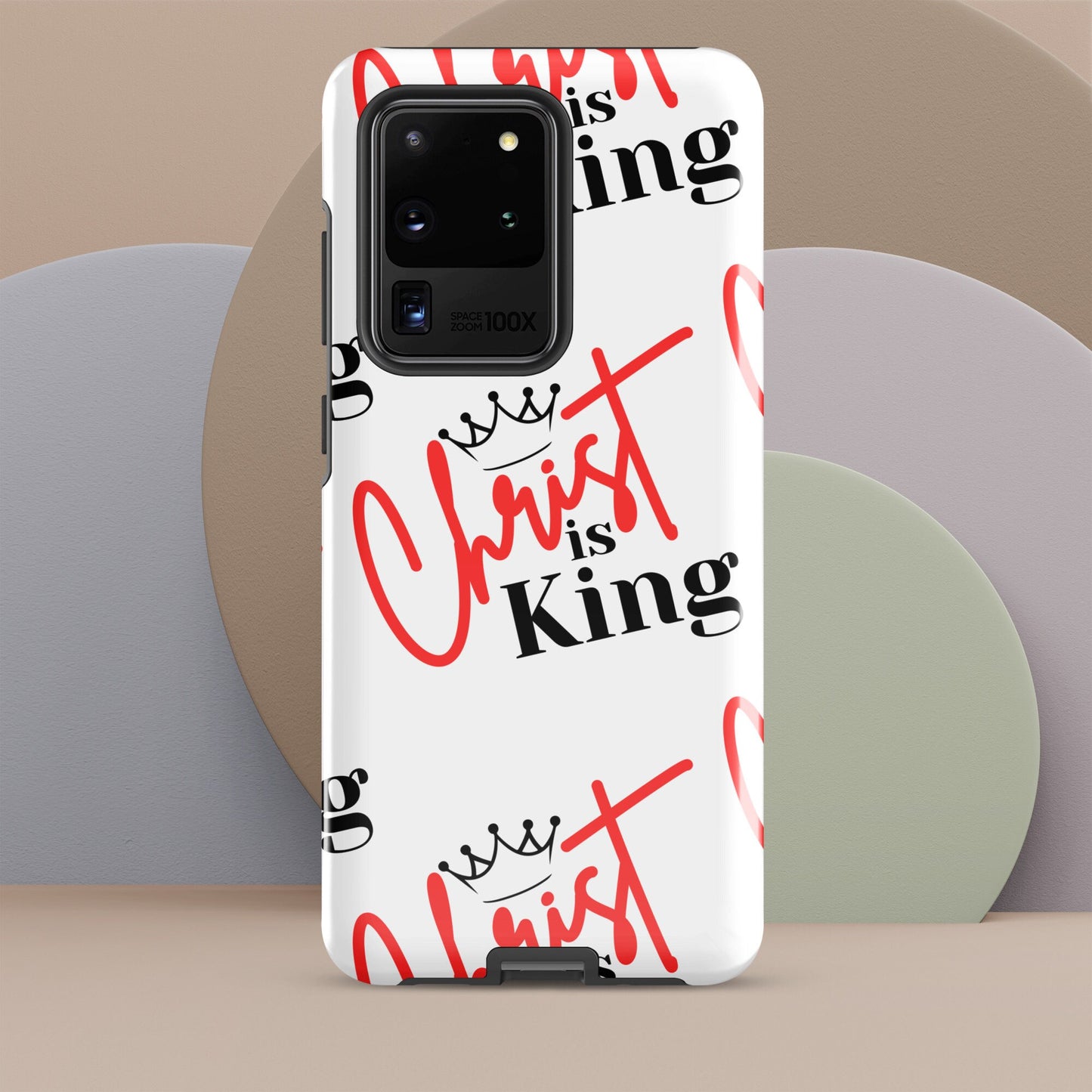 Christ is King Tough case for Samsung® White - S21, S22, S23, S24 Series, Jesus Samsung Case, Christian Samsung Phone, Designer Samsung Case