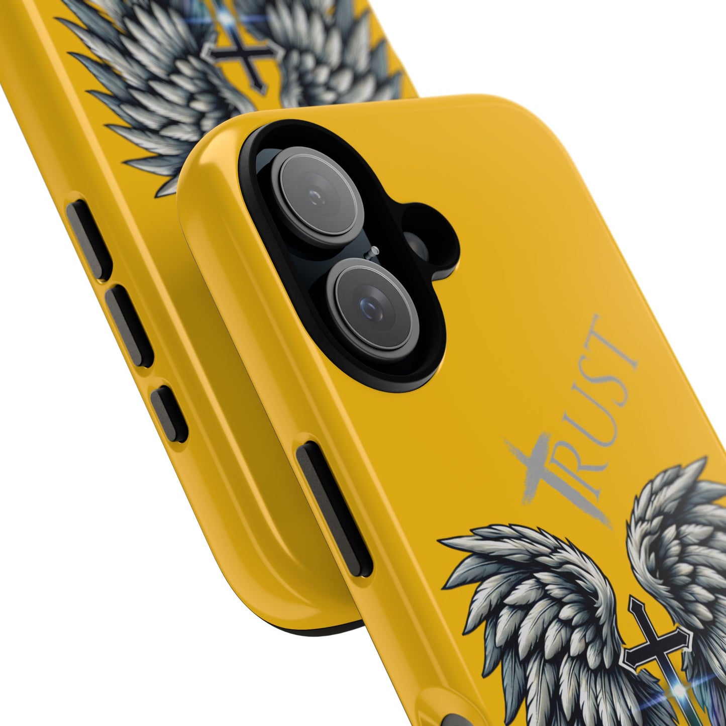 Wings Series Gold Phone Case - Trust, Psalm 91:4 Design, Inspirational Gift, Christian Accessories, Spiritual Protection, Encouragement