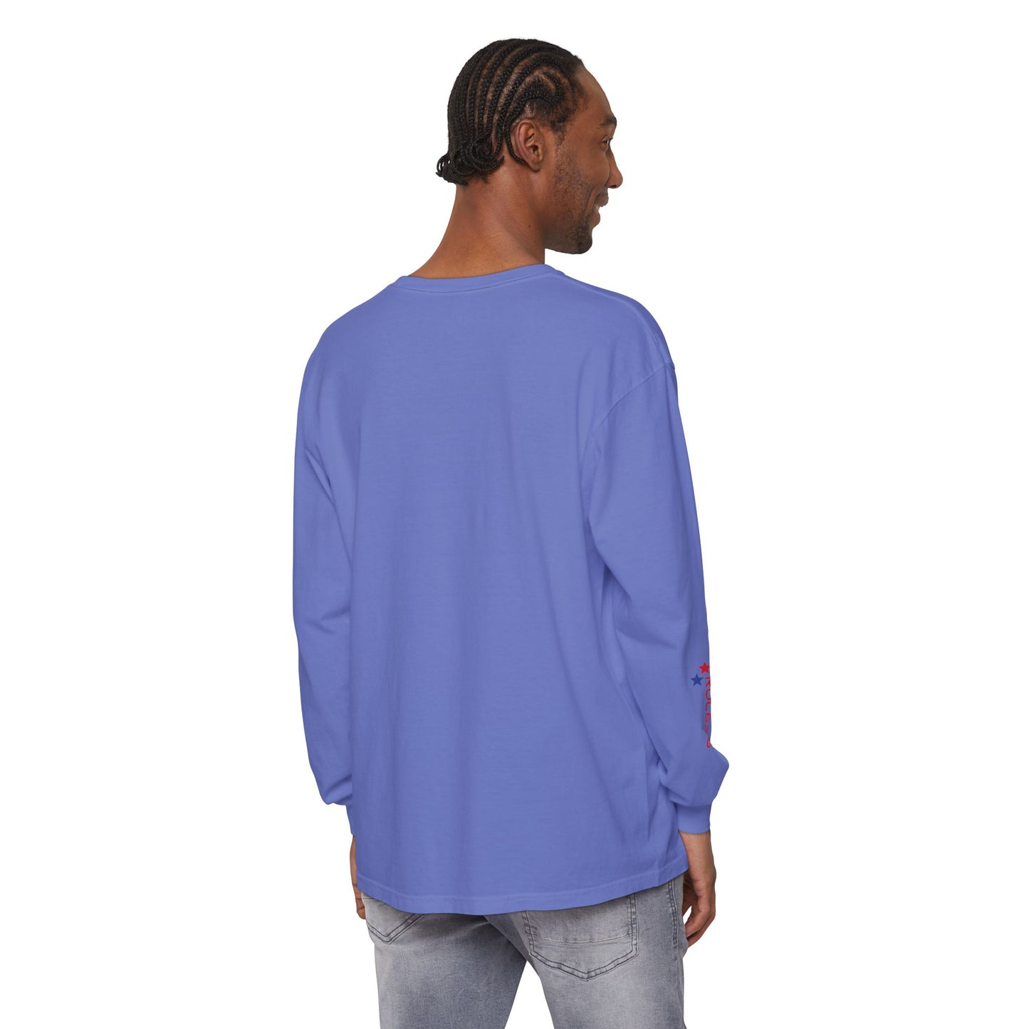 American Flag Mountain ROC626 Long Sleeve Shirt | Patriotic Outdoor Tee