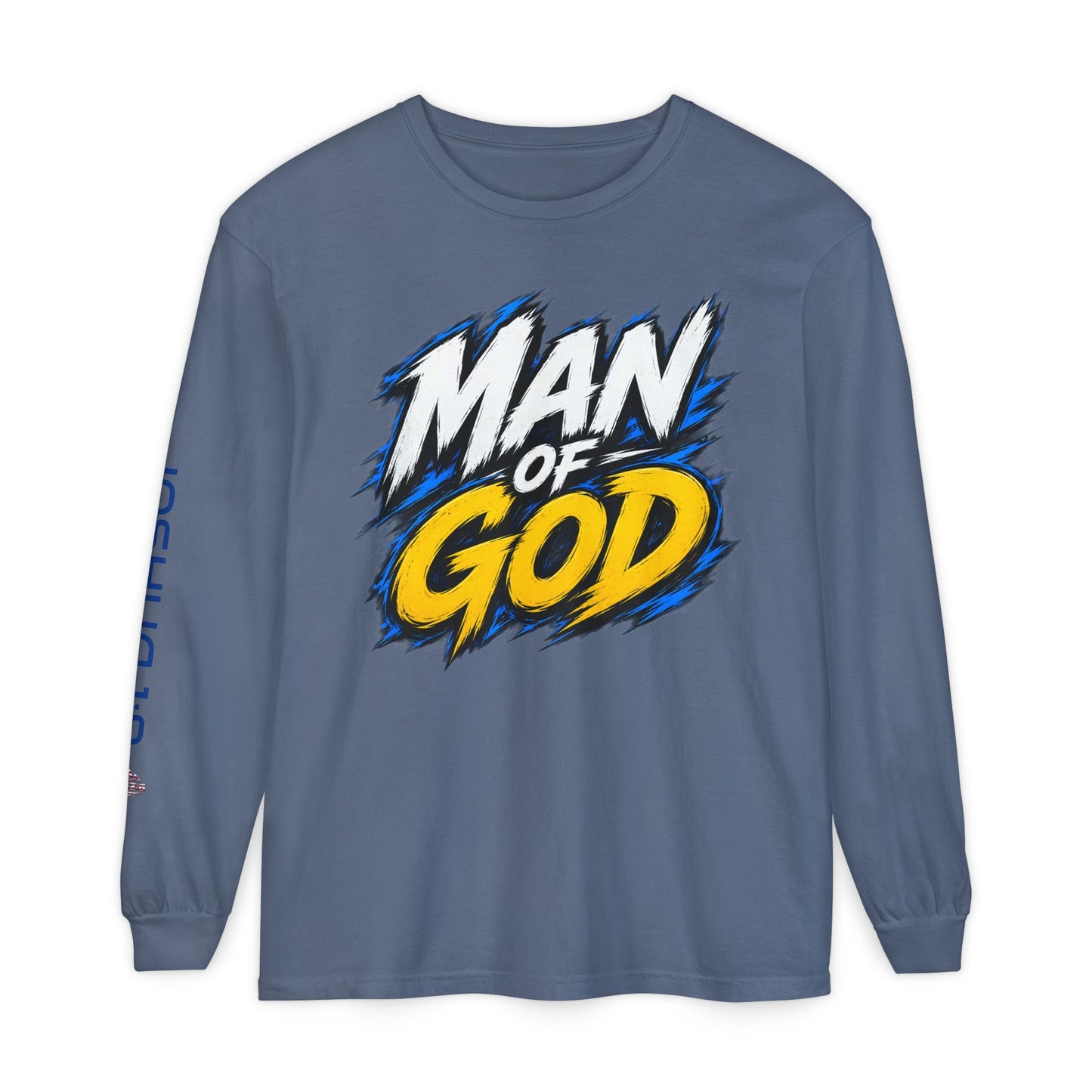Man of God Graphic Long Sleeve Shirt | Christian Faith Message