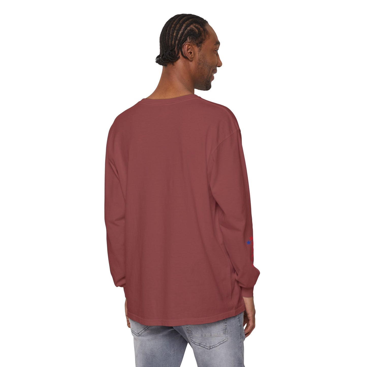 American Flag Mountain ROC626 Long Sleeve Shirt | Patriotic Outdoor Tee