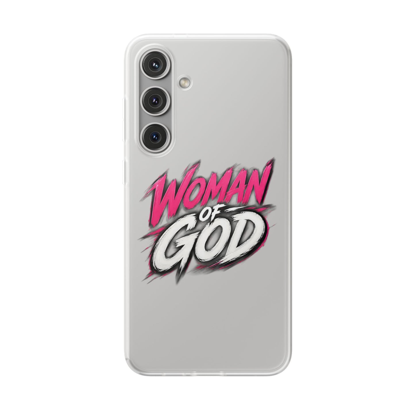 Woman of God phone case | Flexi Case, Christian faith typography - Samsung