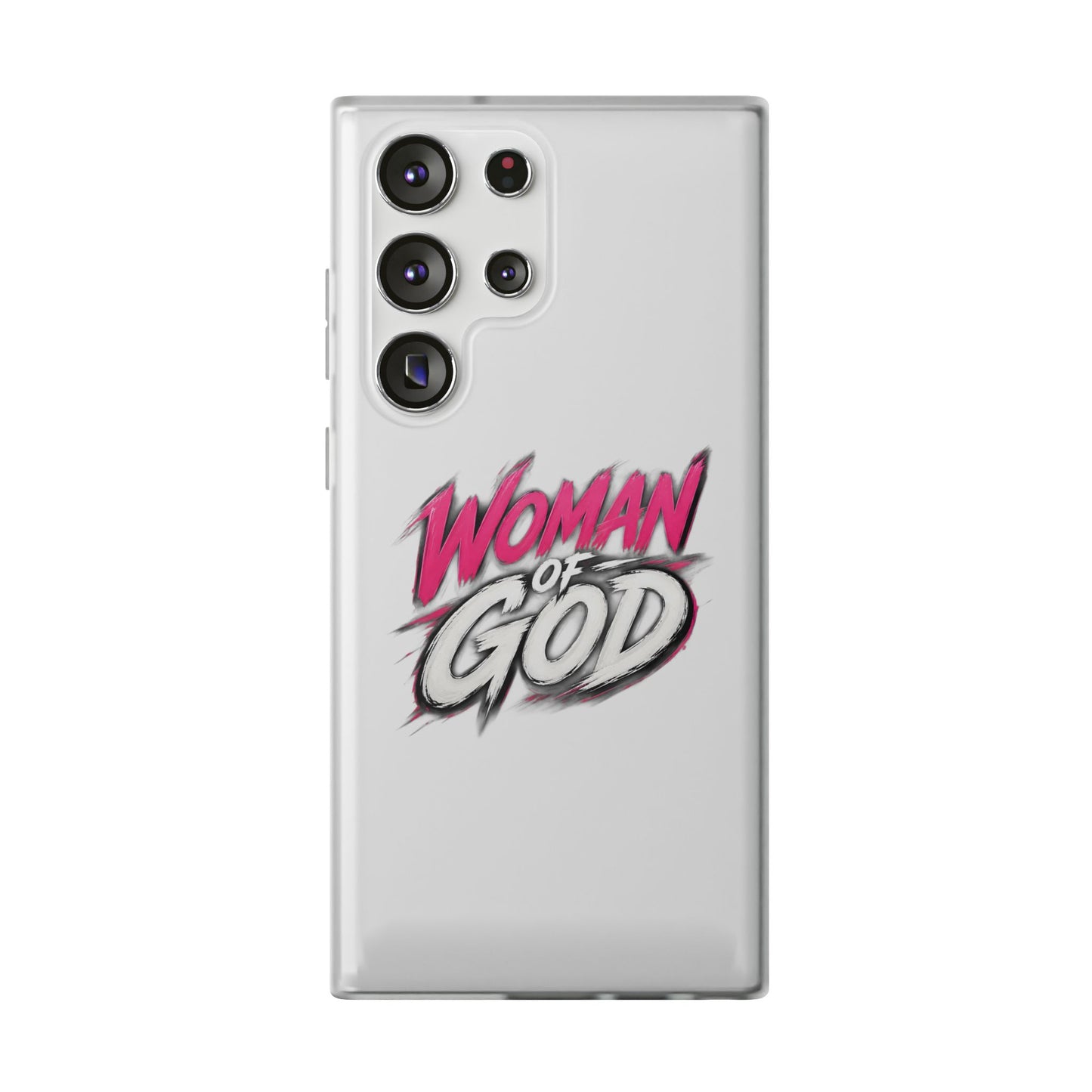 Woman of God phone case | Flexi Case, Christian faith typography - Samsung