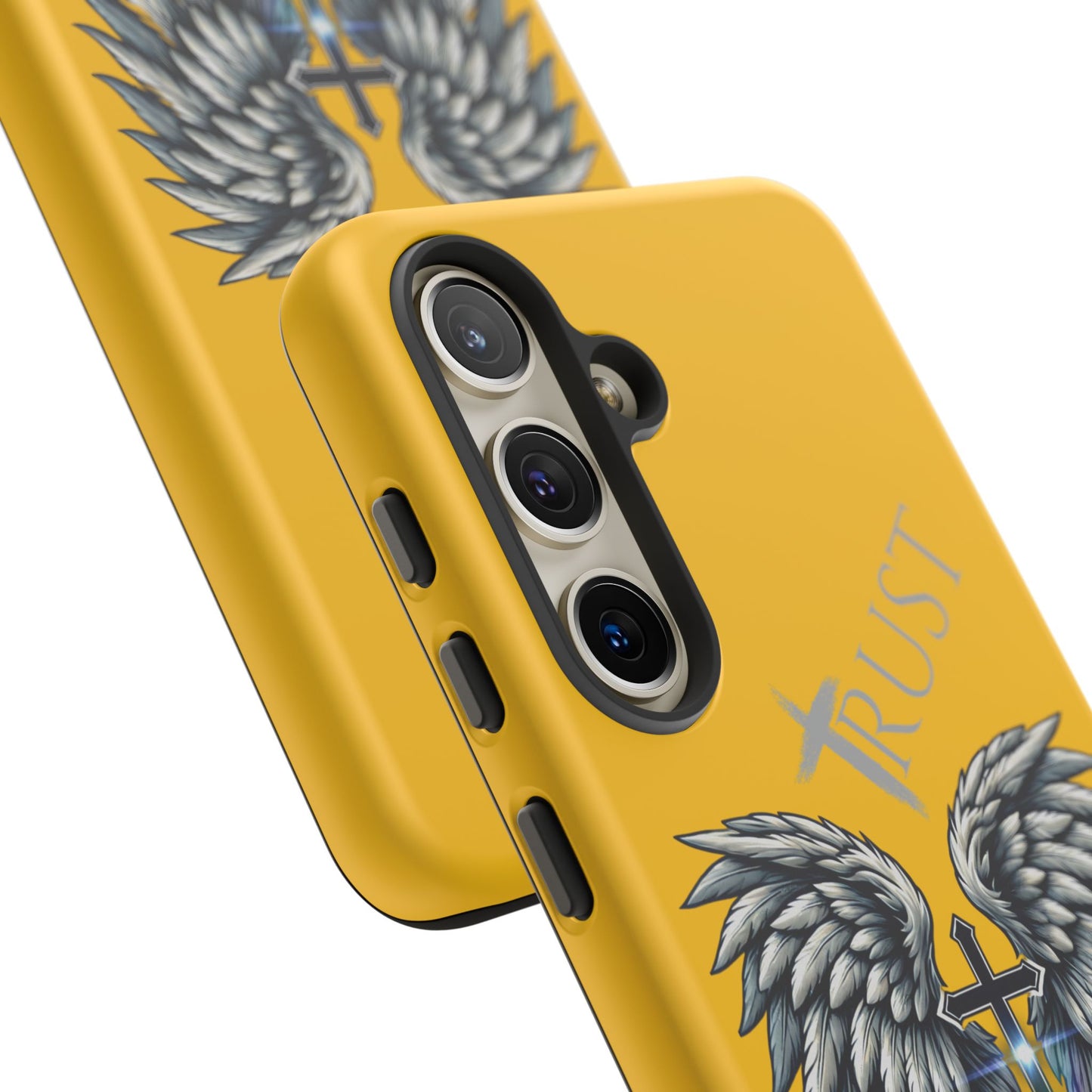 Wings Series Gold Phone Case - Trust, Psalm 91:4 Design, Inspirational Gift, Christian Accessories, Spiritual Protection, Encouragement