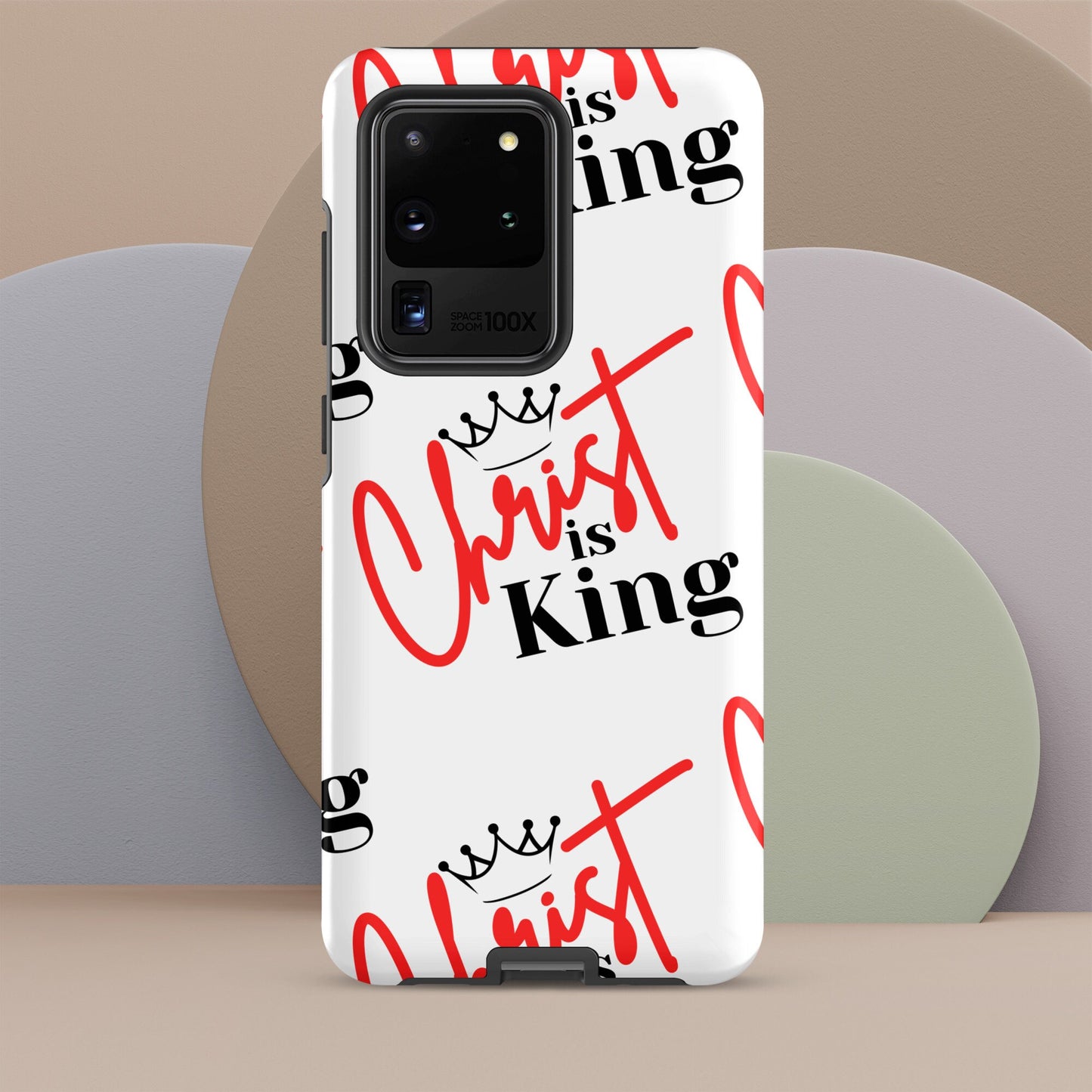Christ is King Tough case for Samsung® White - S21, S22, S23, S24 Series, Jesus Samsung Case, Christian Samsung Phone, Designer Samsung Case