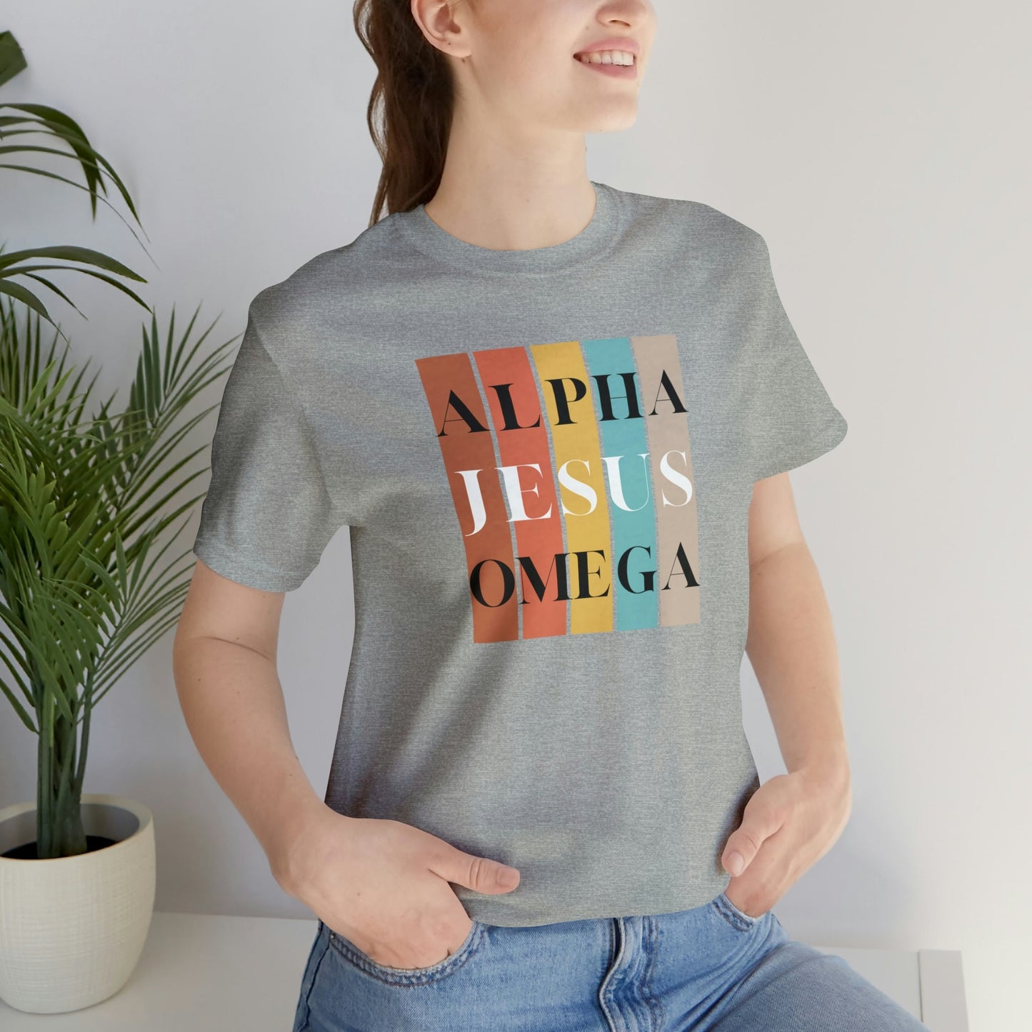 JESUS SHIRT, Apostolic Tshirt, Christian Apparel, Modern Minimalist Aesthetic Popular Trendy Crewneck Alpha Omega Shirt Cute Unisex Gift