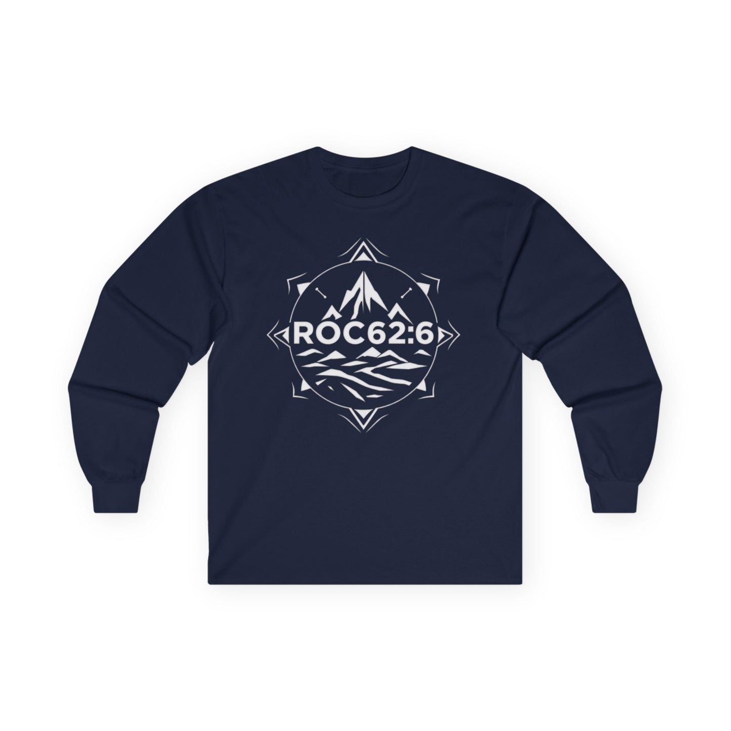 ROC62:6 emblem merch - Unisex Cotton Long Sleeve Tee, Comfortable Frame, No Seams, Taped Shoulders, Eco-Friendly, Classic Fit, Casual