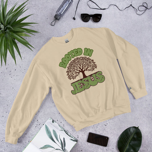 Rooted in Jesus Unisex Sweatshirt, Jesus Rooted Shirt, Christ Rooted Shirt, Christian Apparel, Jesus Sweatshirt