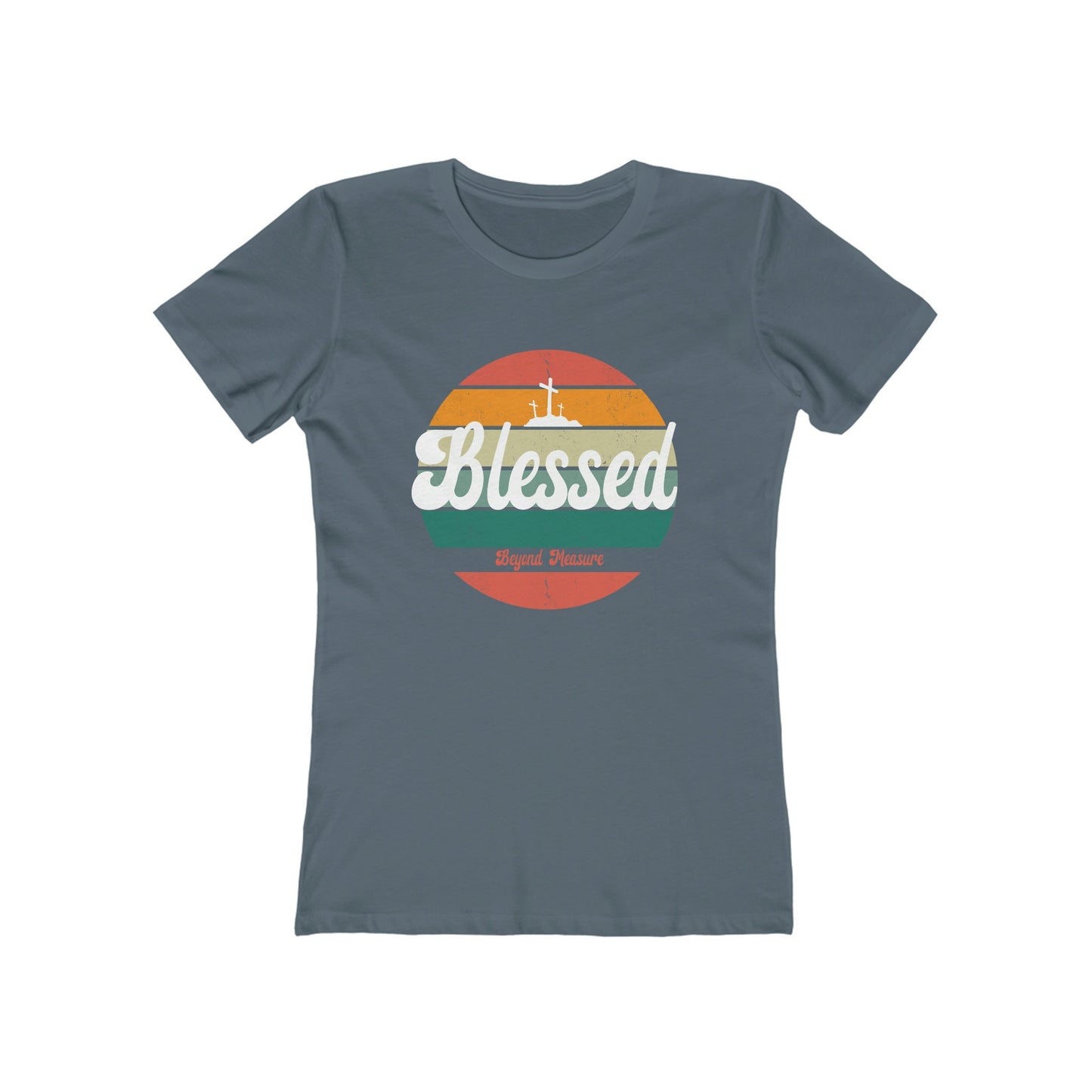 Blessed Beyond Measure Tee, Blessed Tee, Bless Beyond Measure, Christian Apparel, Christian Tee for Women, Women's The Boyfriend Tee