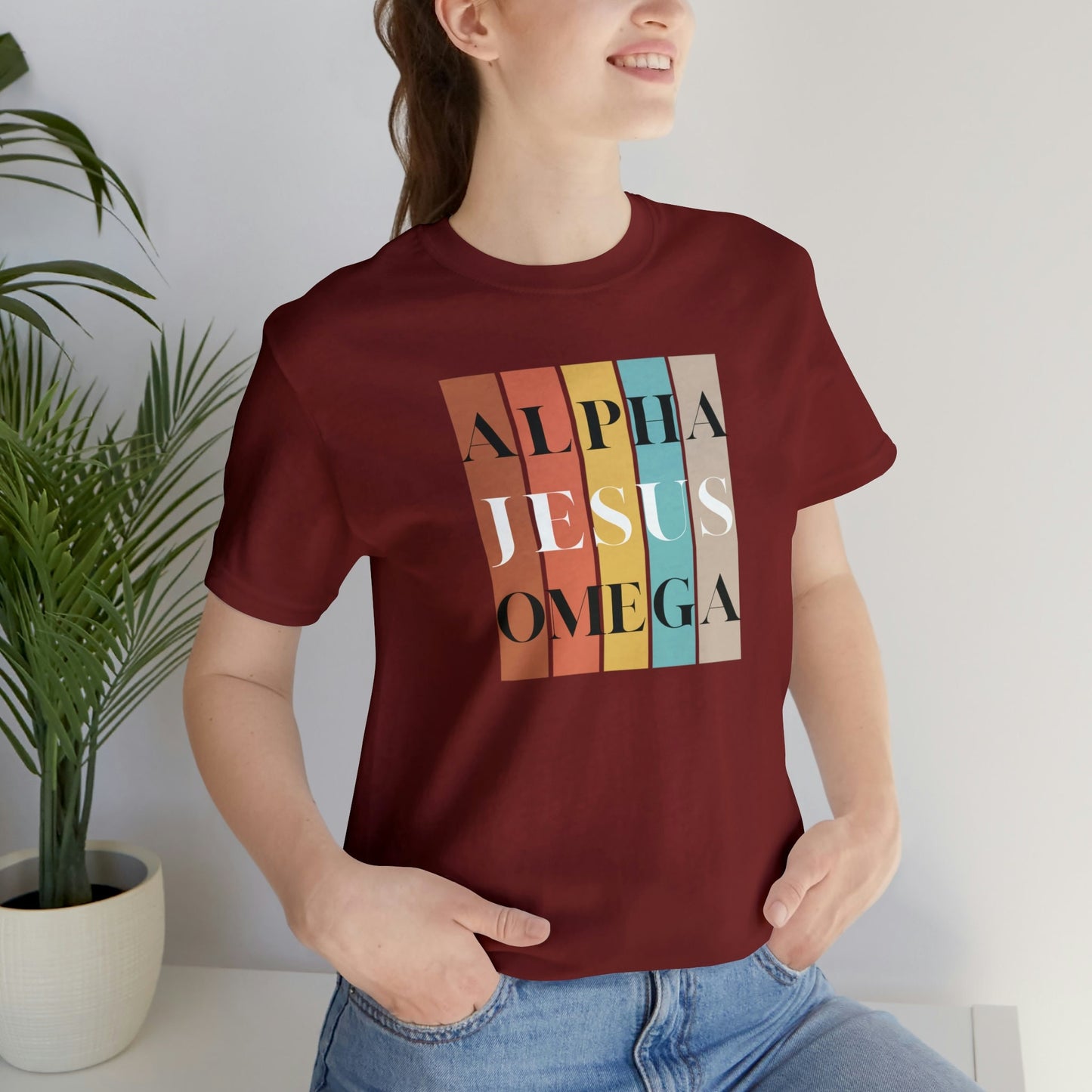 JESUS SHIRT, Apostolic Tshirt, Christian Apparel, Modern Minimalist Aesthetic Popular Trendy Crewneck Alpha Omega Shirt Cute Unisex Gift